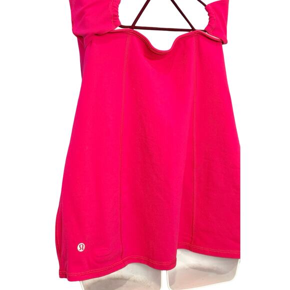 Lululemon Dancing Warrior Tank Jewelled Magenta Pink Luon Strappy Back Size 8 - Picture 7 of 9
